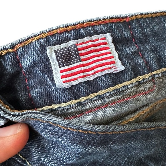 True Religion Boot Cut Denim Blue Jeans Dark Wash Natural Fading Y2K Womens 30 - Picture 6 of 15